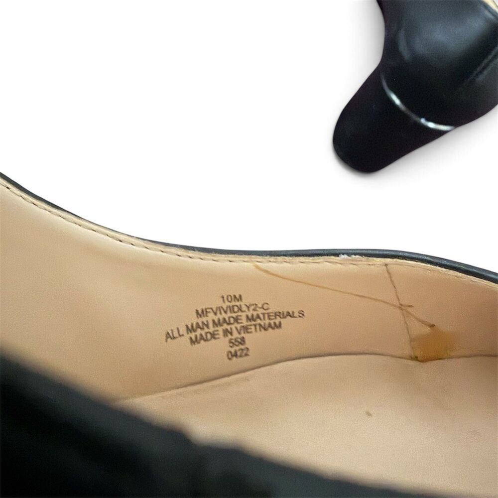 Marc Fisher Women’s Leather Block Heel Slip On Black Pumps w/ Pointed Toe Sz 10 - Picture 8 of 12
